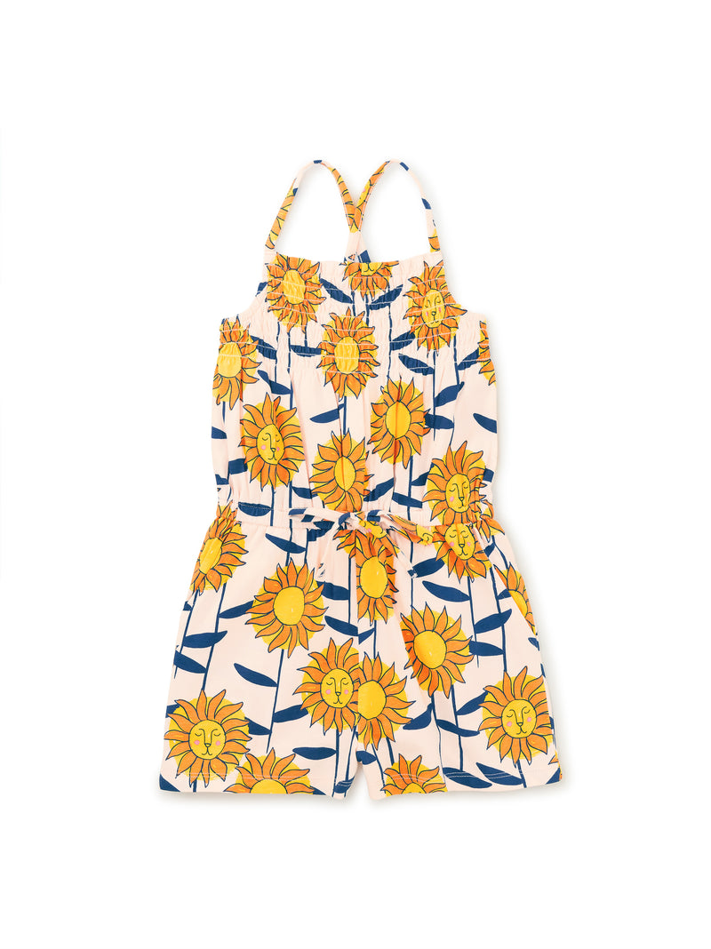 Tea Collection Smocked Sleeveless Romper - African Sunflowers