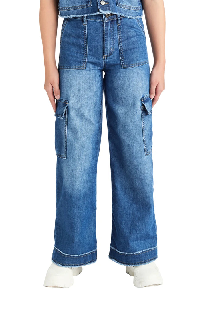 Tractr Cargo Pants - Medium Indigo