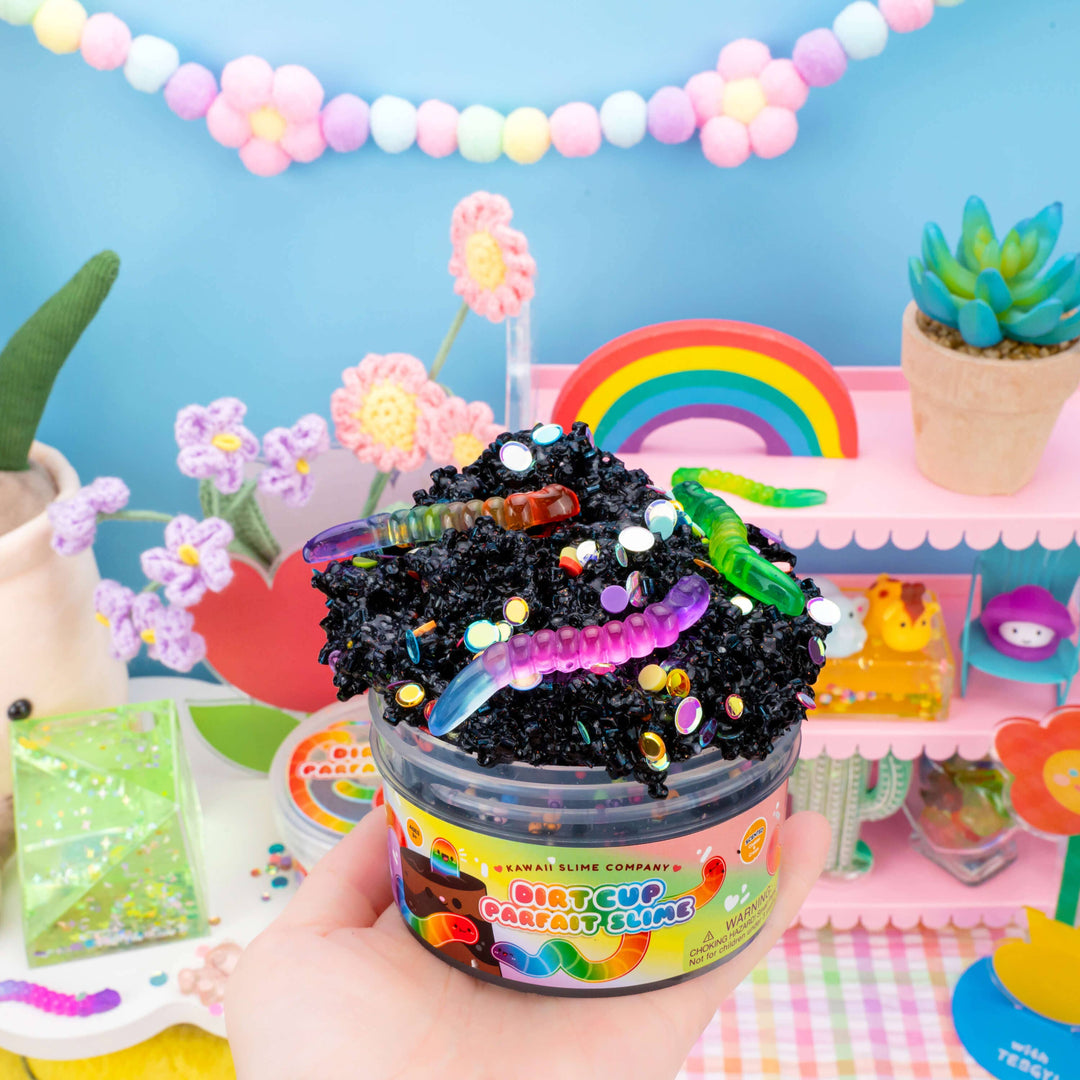 Kawaii Slime Dirt Cup Parfait Crunchy Signature Dome Slime