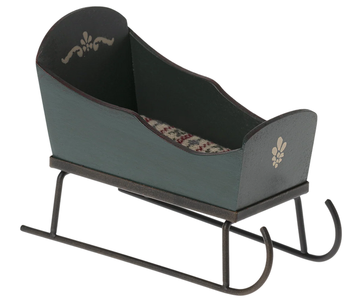 Maileg Sleigh, Mouse - Green