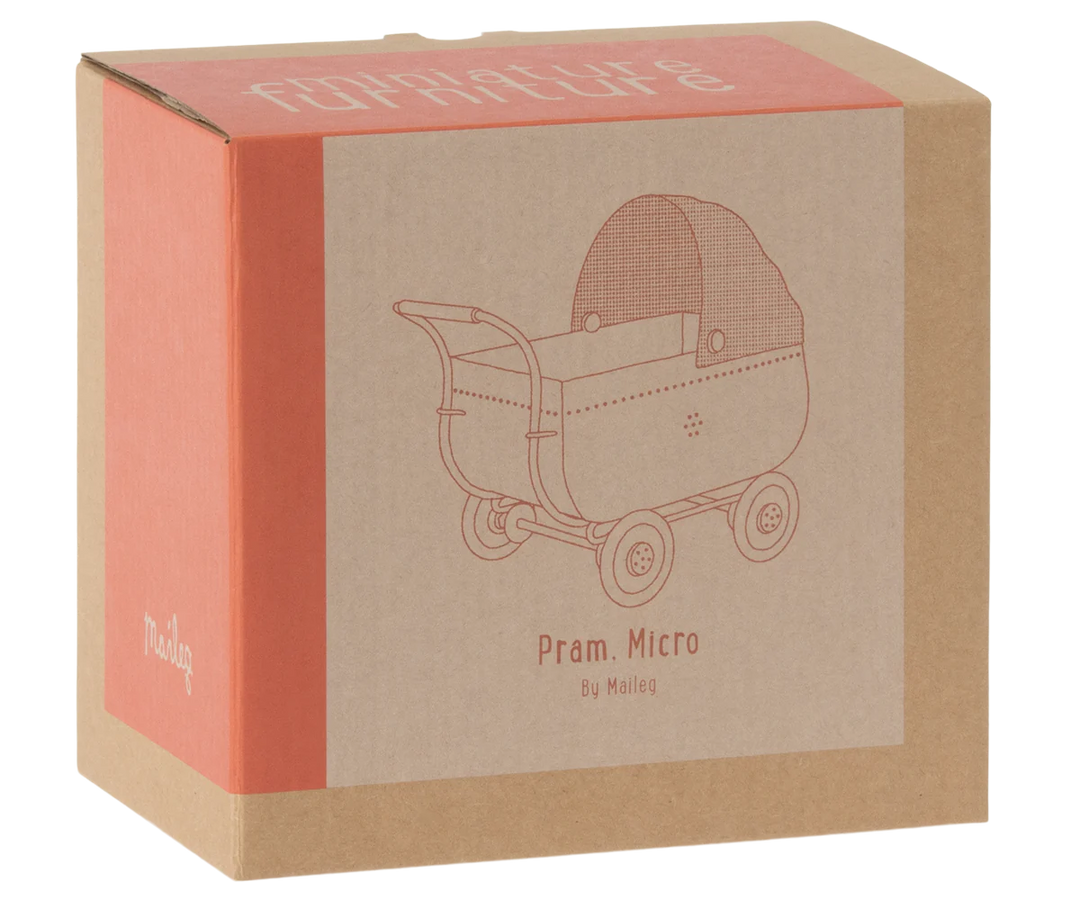 Maileg Micro Pram - Coral