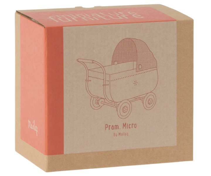 Maileg Micro Pram - Coral