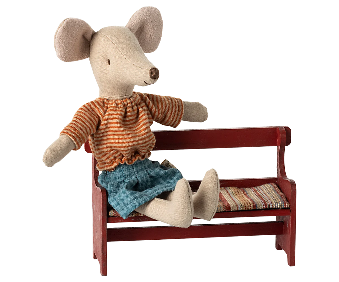 Maileg Mouse Bench - Red