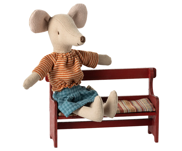 Maileg Mouse Bench - Red