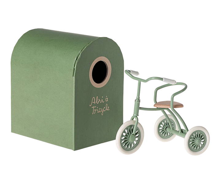 Maileg Abri A Tricycle, Mouse - Green