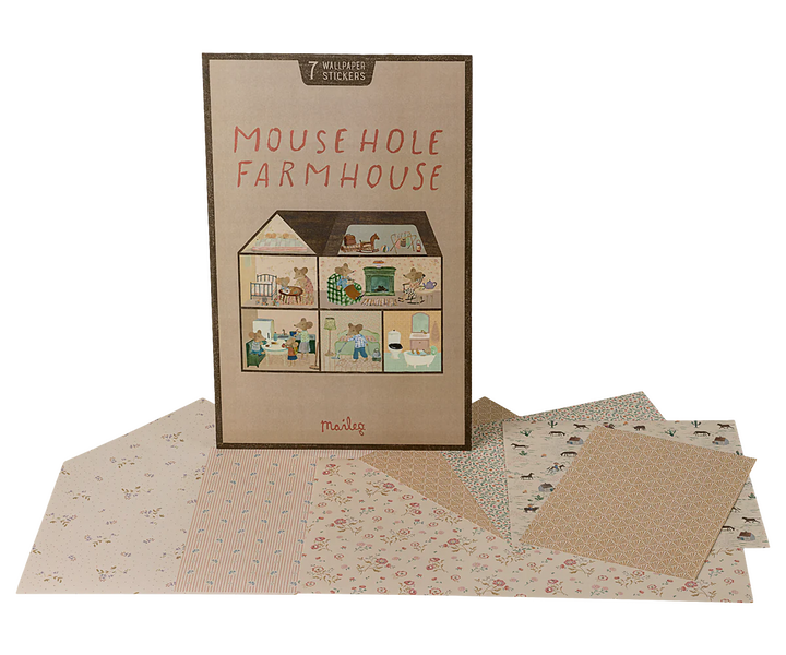 Maileg Mouse Hole Farmhouse Wallpaper