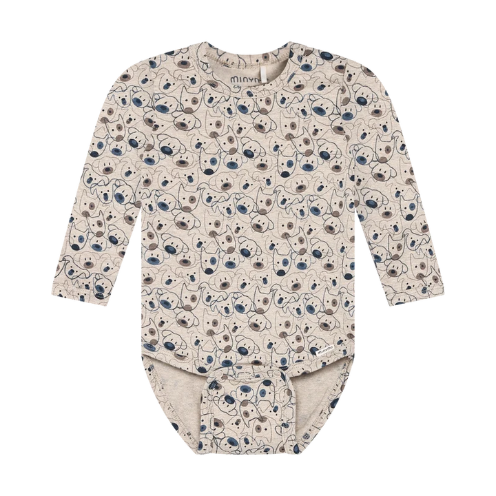 Minymo Puppy Bodysuit - Beige Melange