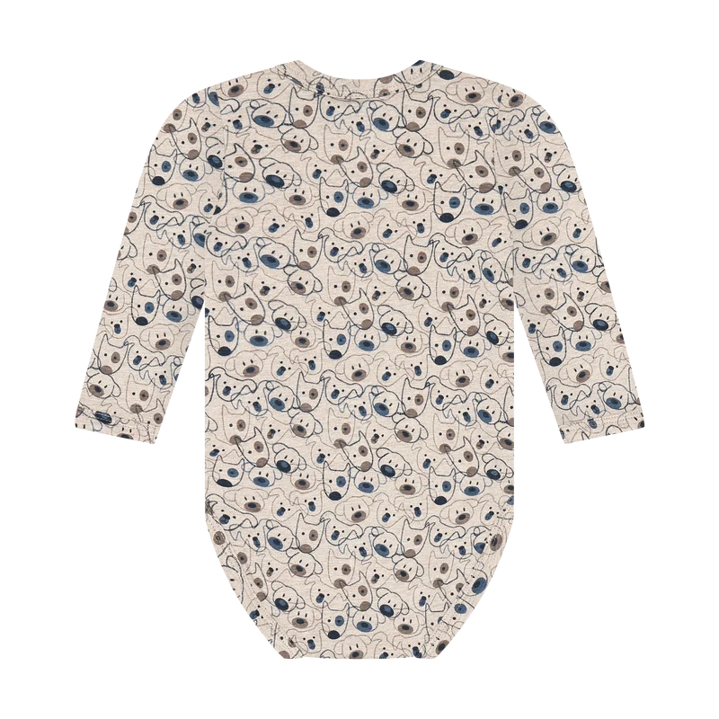 Minymo Puppy Bodysuit - Beige Melange