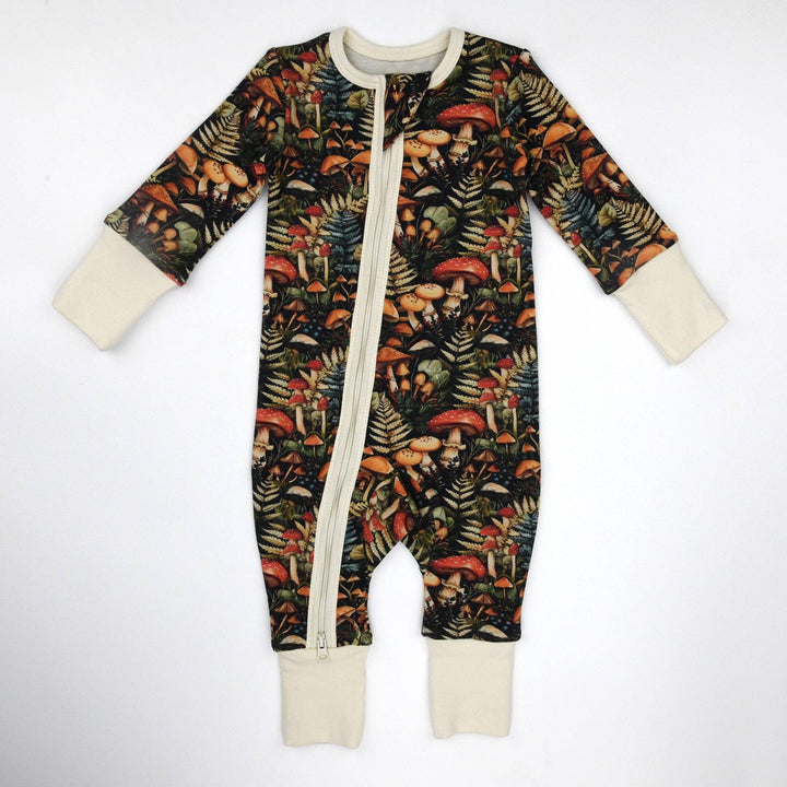 Earthy Organic Cotton Baby Pajamas 2-Way Zipper Sleeper - Yarrow