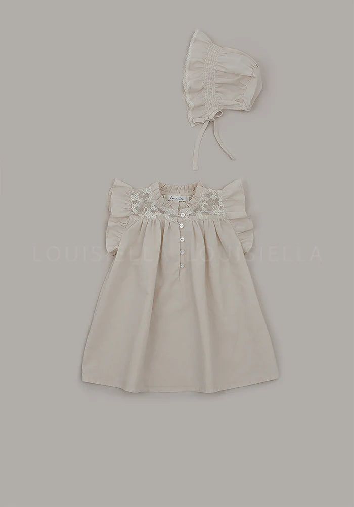 Louisiella Baby Noubelle Bonnet - Cream Beige