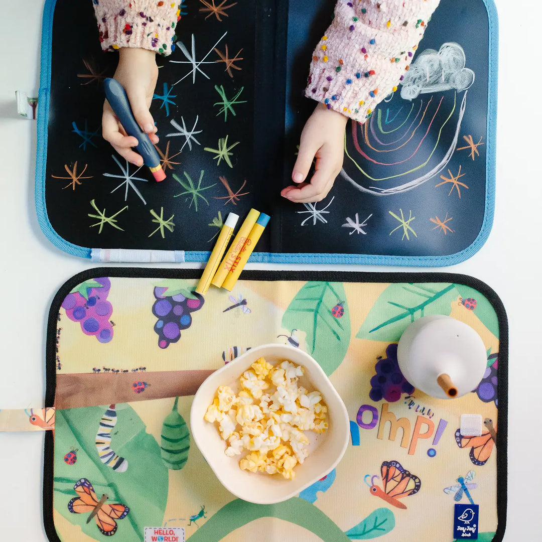 Jaq Jaq Bird Bugs Activity Chalk Place Mat