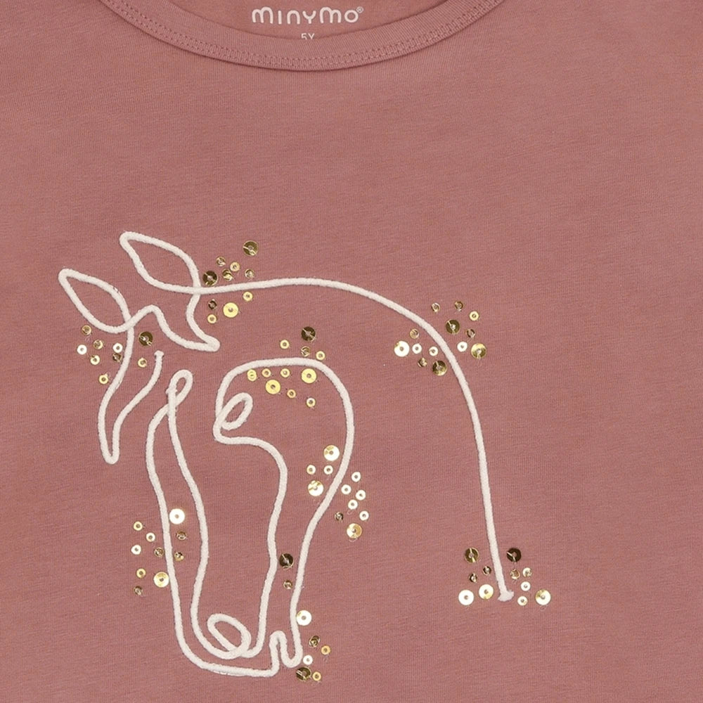 Minymo Horse Shirt - Burlwood