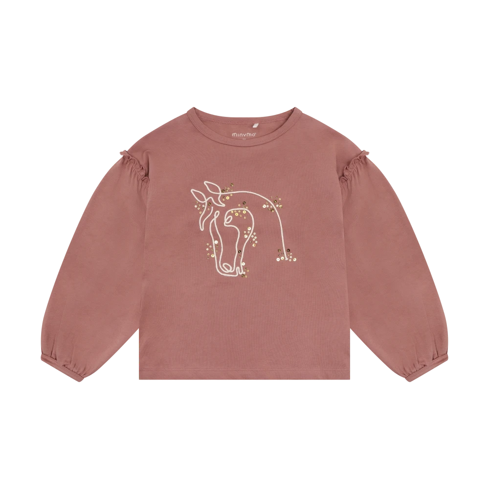 Minymo Horse Shirt - Burlwood