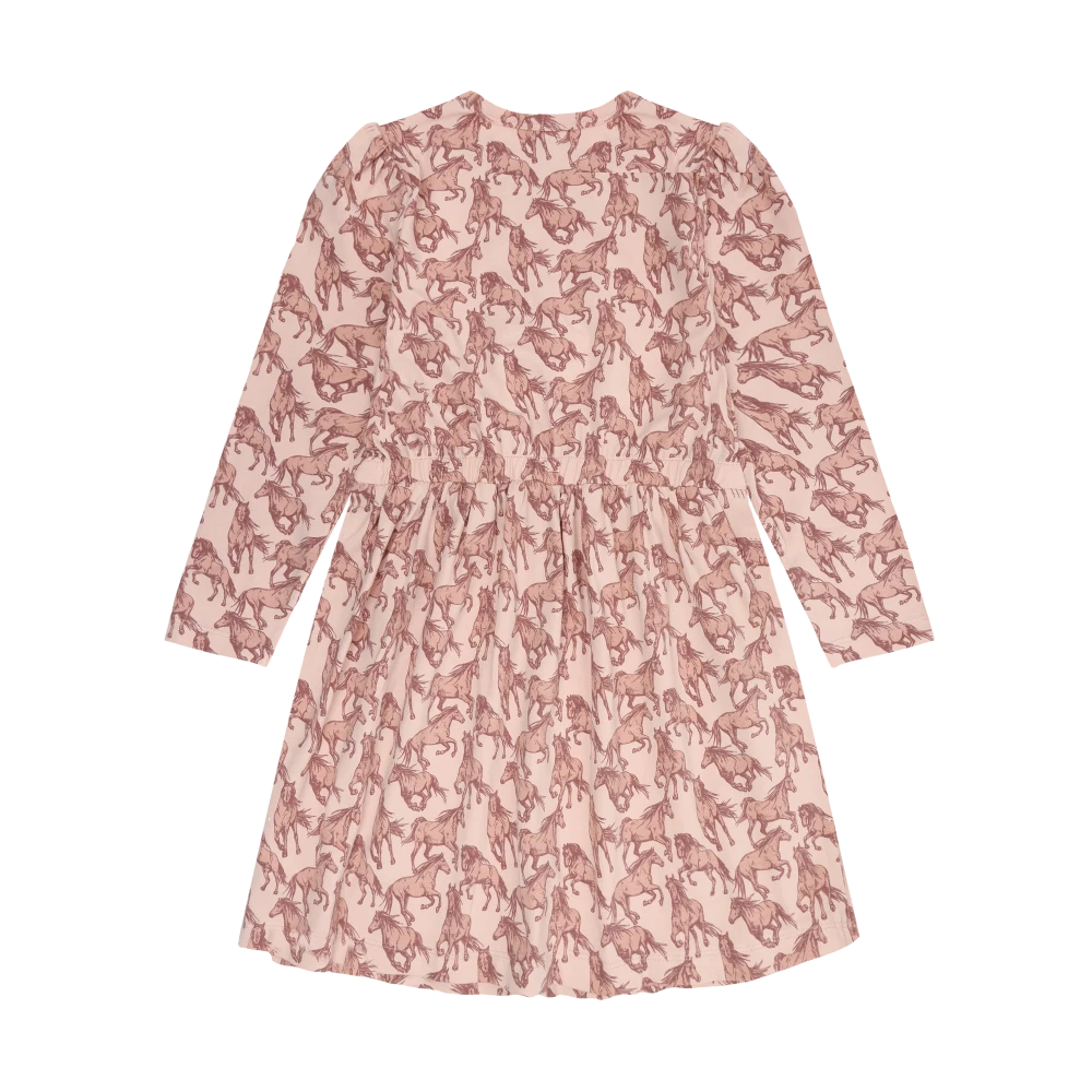 Minymo Horse Dress - Cameo Rose