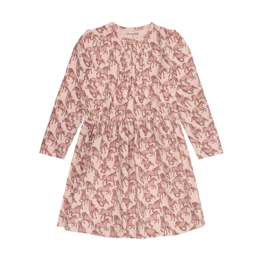 Minymo Horse Dress - Cameo Rose