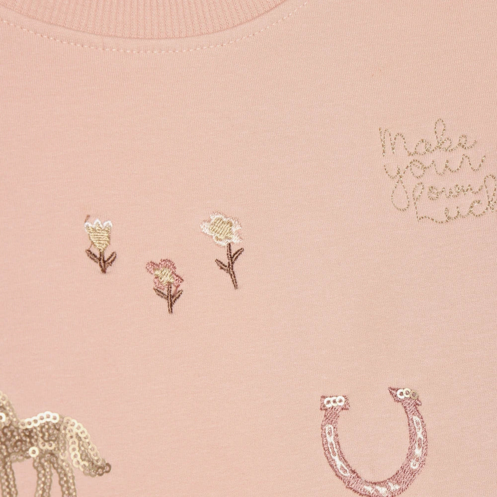 Minymo Heart Sweatshirt - Cameo Rose