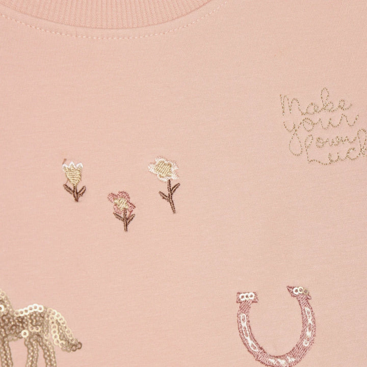 Minymo Heart Sweatshirt - Cameo Rose