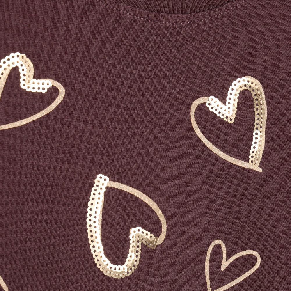Minymo Heart T-Shirt - Huckleberry
