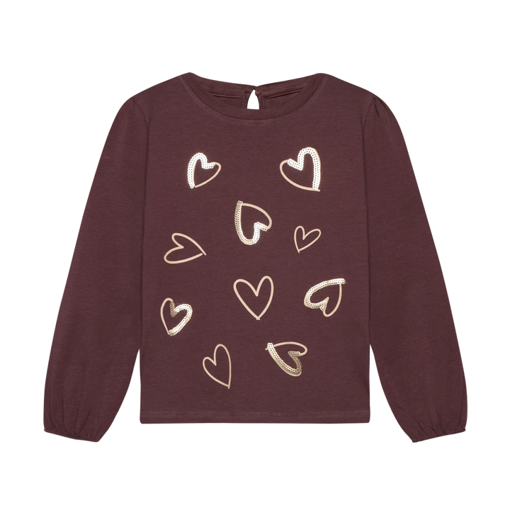 Minymo Heart T-Shirt - Huckleberry