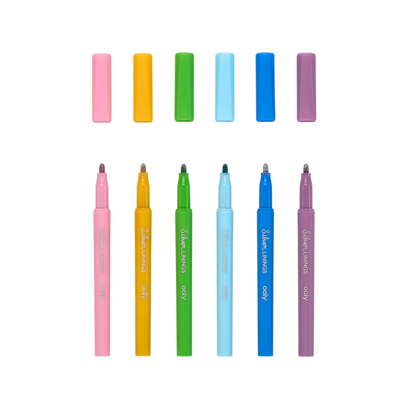 Ooly Silver Linings Outline Markers - Set Of 6