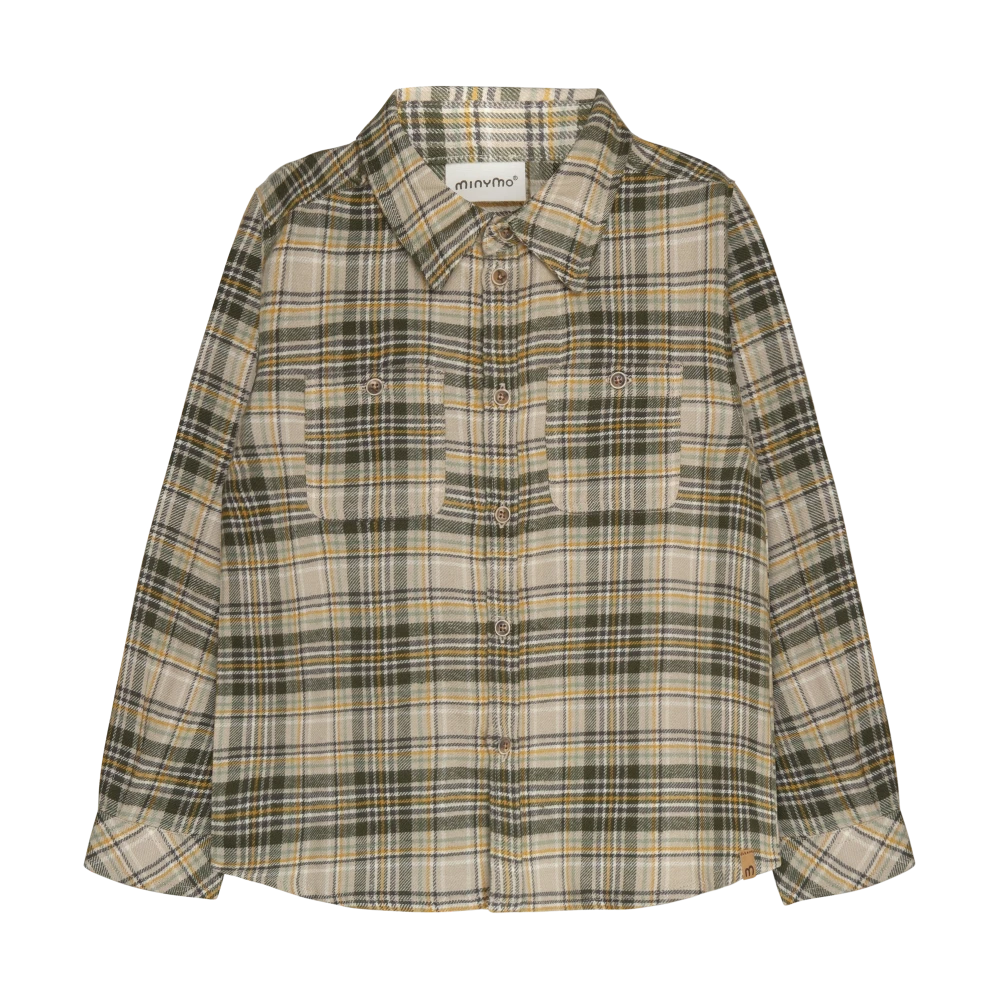 Minymo Check Shirt - Feather Grey