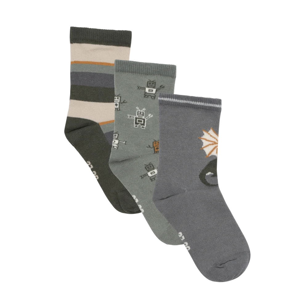 Minymo Socks 3-Pack - Shadow