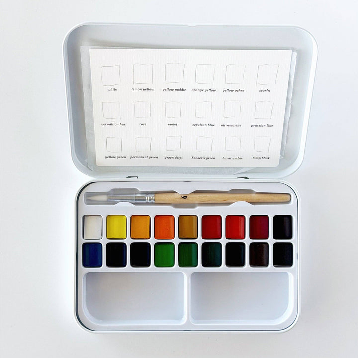 Emily Lex Studio Watercolor Paint Set - 18 Colors With Brush