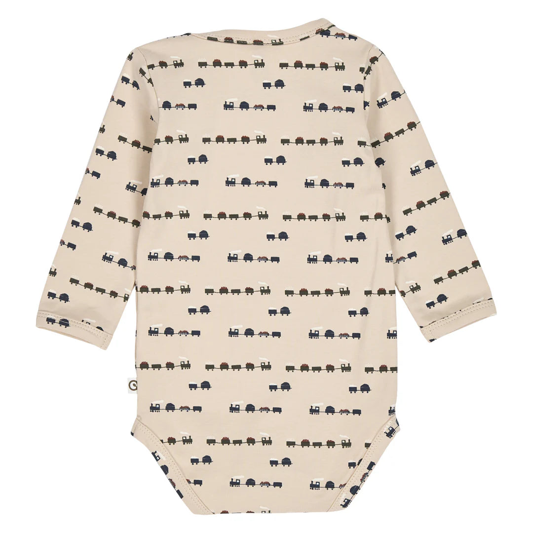 Musli By Green Cotton Train Long Sleeve Bodysuit