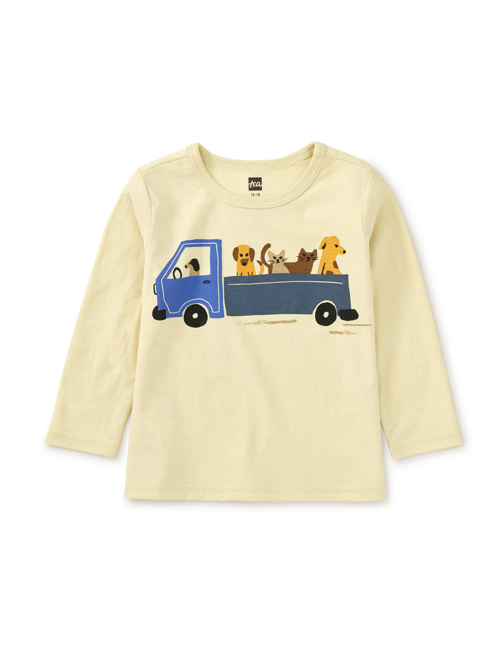 Tea Collection Animal Truck Baby Tee - Hay