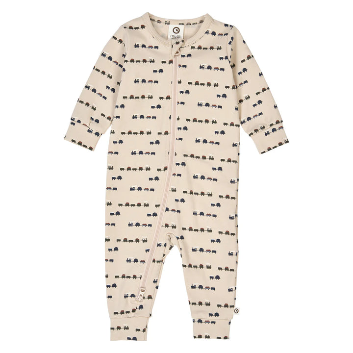 Musli By Green Cotton Train Bodysuit Romper