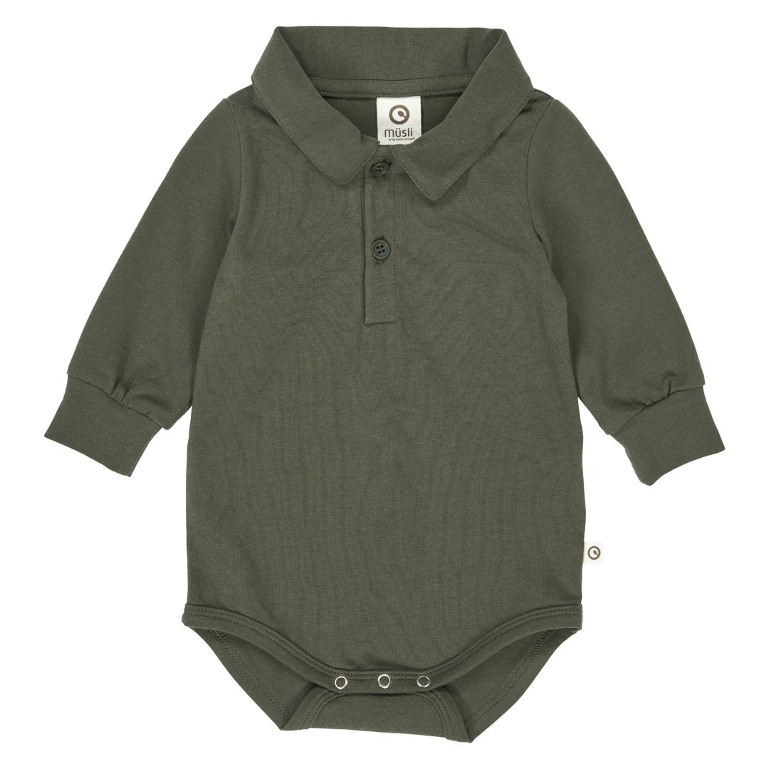 Musli By Green Cotton Cozy Me Long Sleeve Shirt - Deep Green