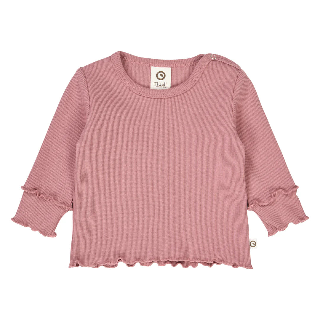Musli By Green Cotton Cozy Me Deco Rib Top - Nostalgia Rose