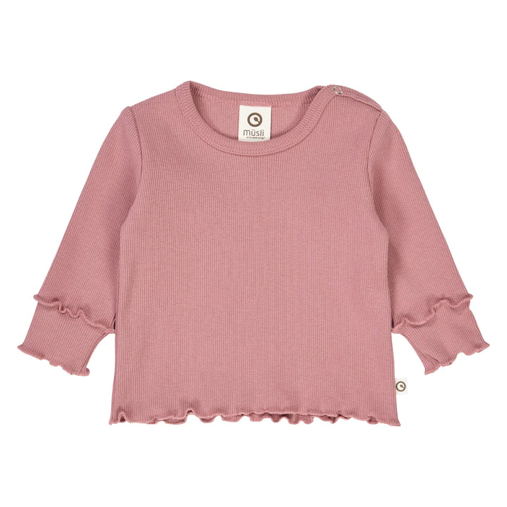 Musli By Green Cotton Cozy Me Deco Rib Top - Nostalgia Rose
