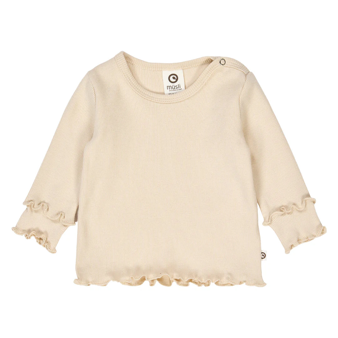 Musli By Green Cotton Cozy Me Rib Deco Tee - Oak