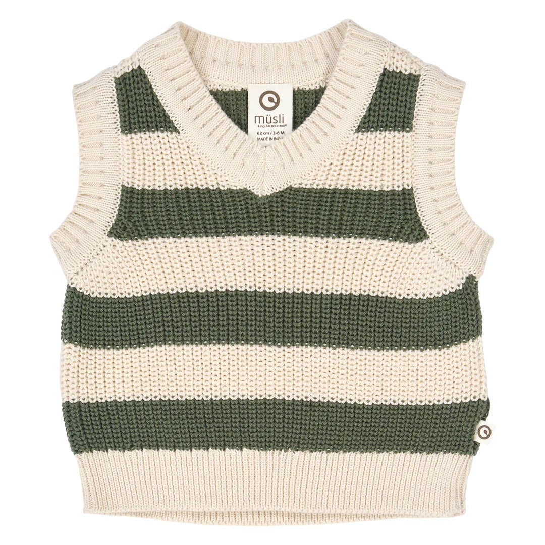 Musli By Green Cotton Stripe Baby Vest