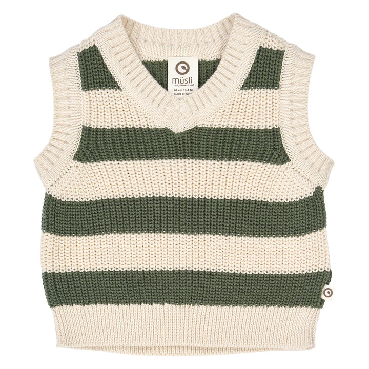 Musli By Green Cotton Stripe Baby Vest