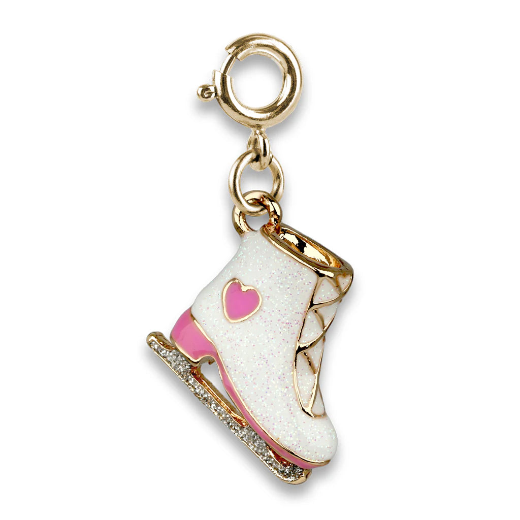 Charm It Gold Glitter Ice Skate Charm