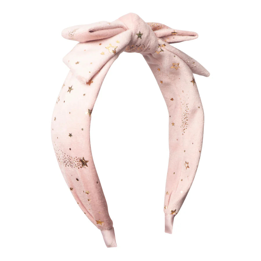 Mimi & Lula Pink Starry Velvet Alice Headband