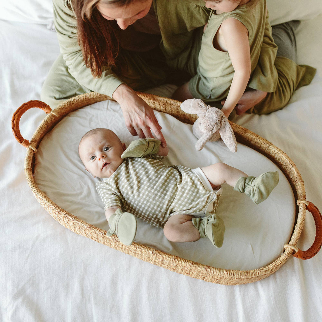 Goumi Viscose + Organic Cotton Changing Pad Cover - Cloud