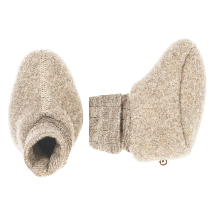 Musli By Green Cotton Woolly Fleece Booties - Balsam Melange