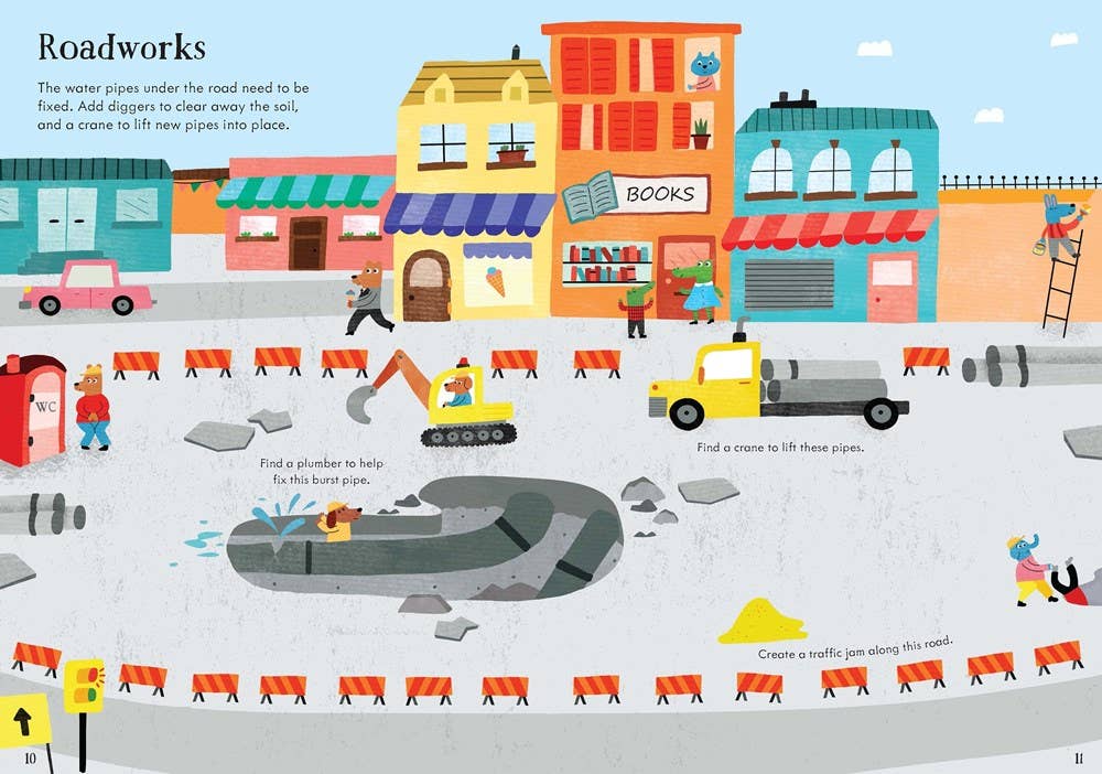 Usborne Little First Stickers Diggers And Cranes