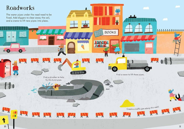 Usborne Little First Stickers Diggers And Cranes