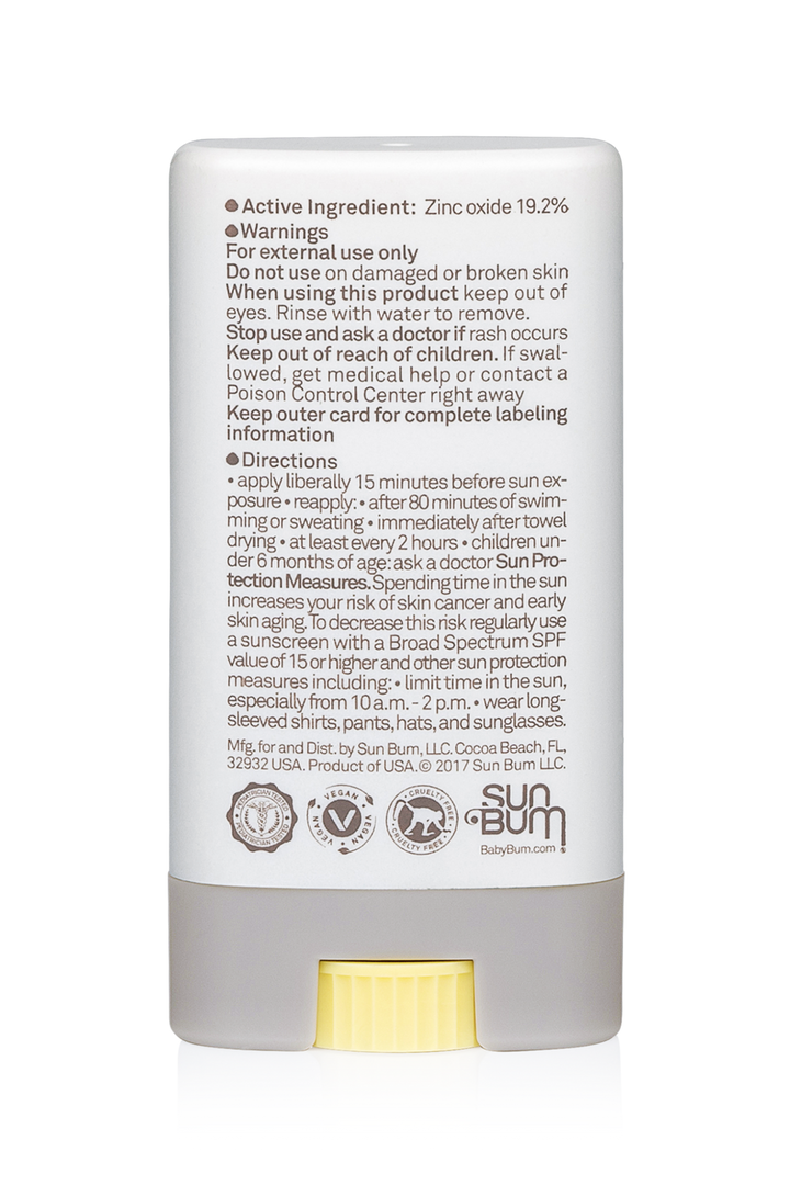 Sun Bum Baby Bum SPF 50 Mineral Sunscreen Face Stick Fragrance Free - 0.45oz