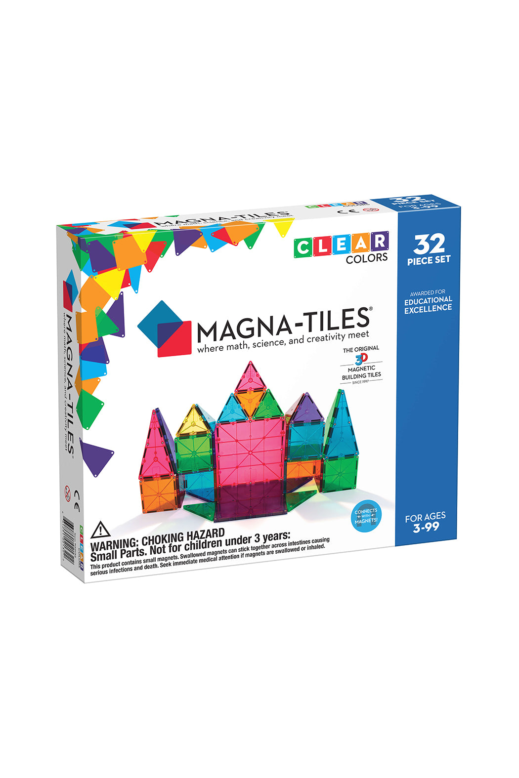 Valtech Magna-Tiles Clear Colors 32 Piece Set