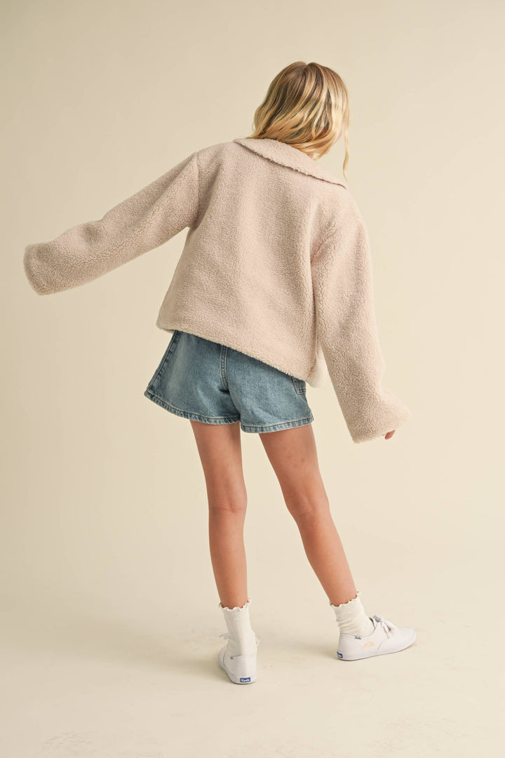 Heart And Arrow Sherpa Peter Pan Collar Jacket