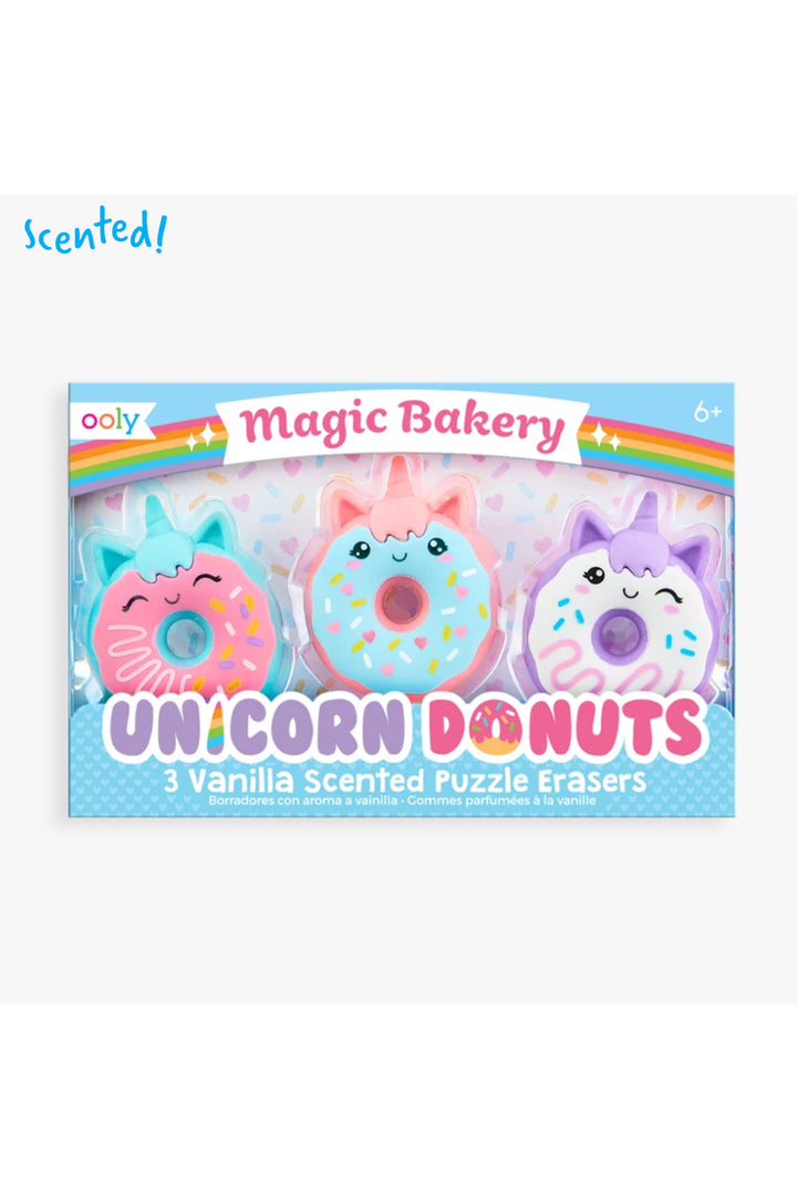 Ooly Magic  Bakery Unicorn Donuts Scented Erasers - Set Of 3