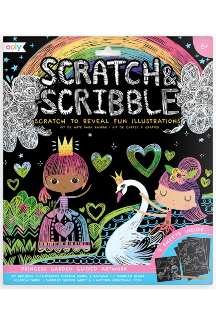 Ooly Princess Garden Scratch and Scribble Scratch Art Kit