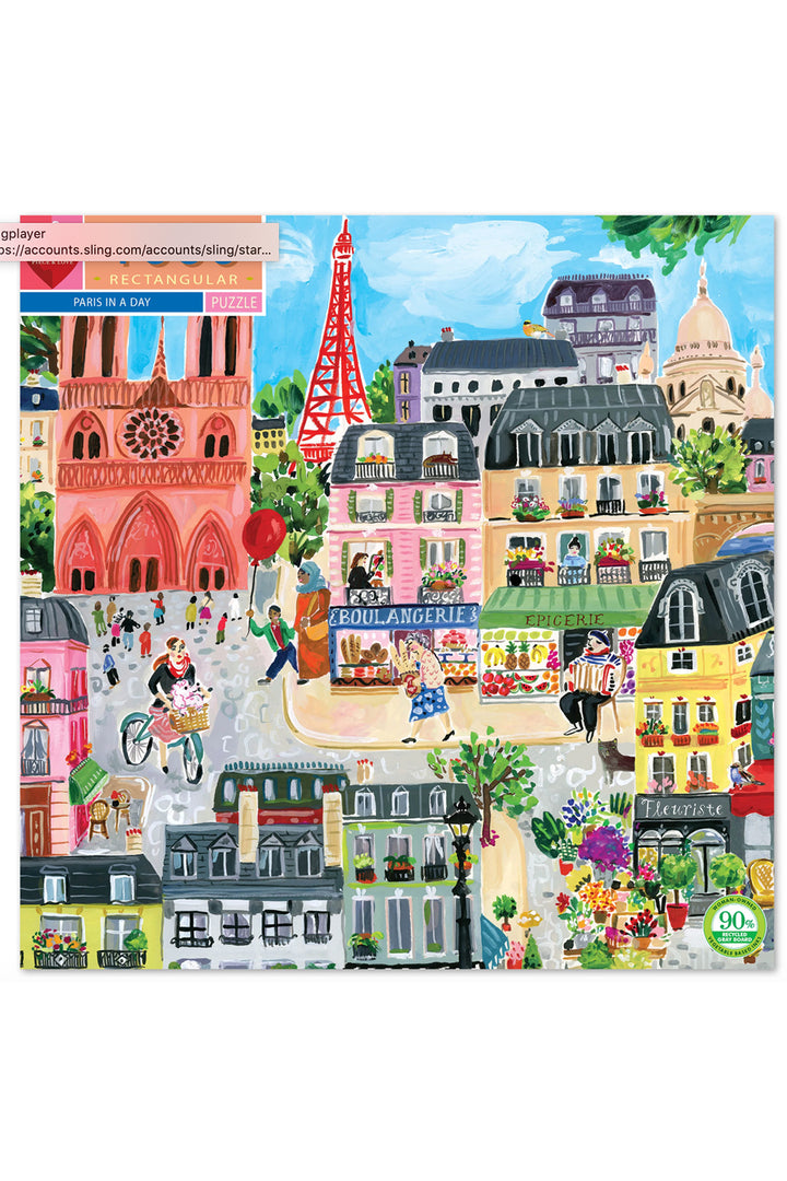 Eeboo Paris in a Day 1000 Piece Rectangle Puzzle