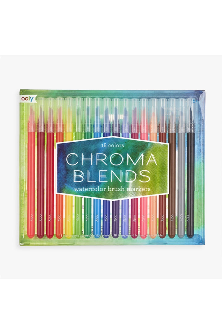 Ooly Chroma Blends Watercolor Brush Markers: Set Of 18