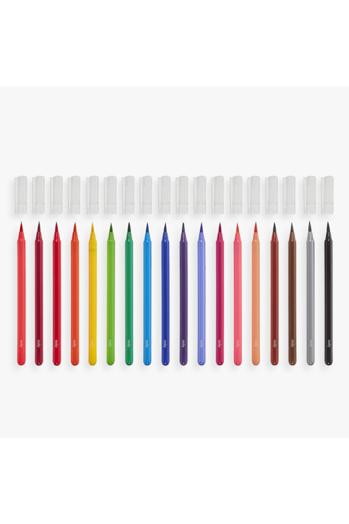 Ooly Chroma Blends Watercolor Brush Markers: Set Of 18